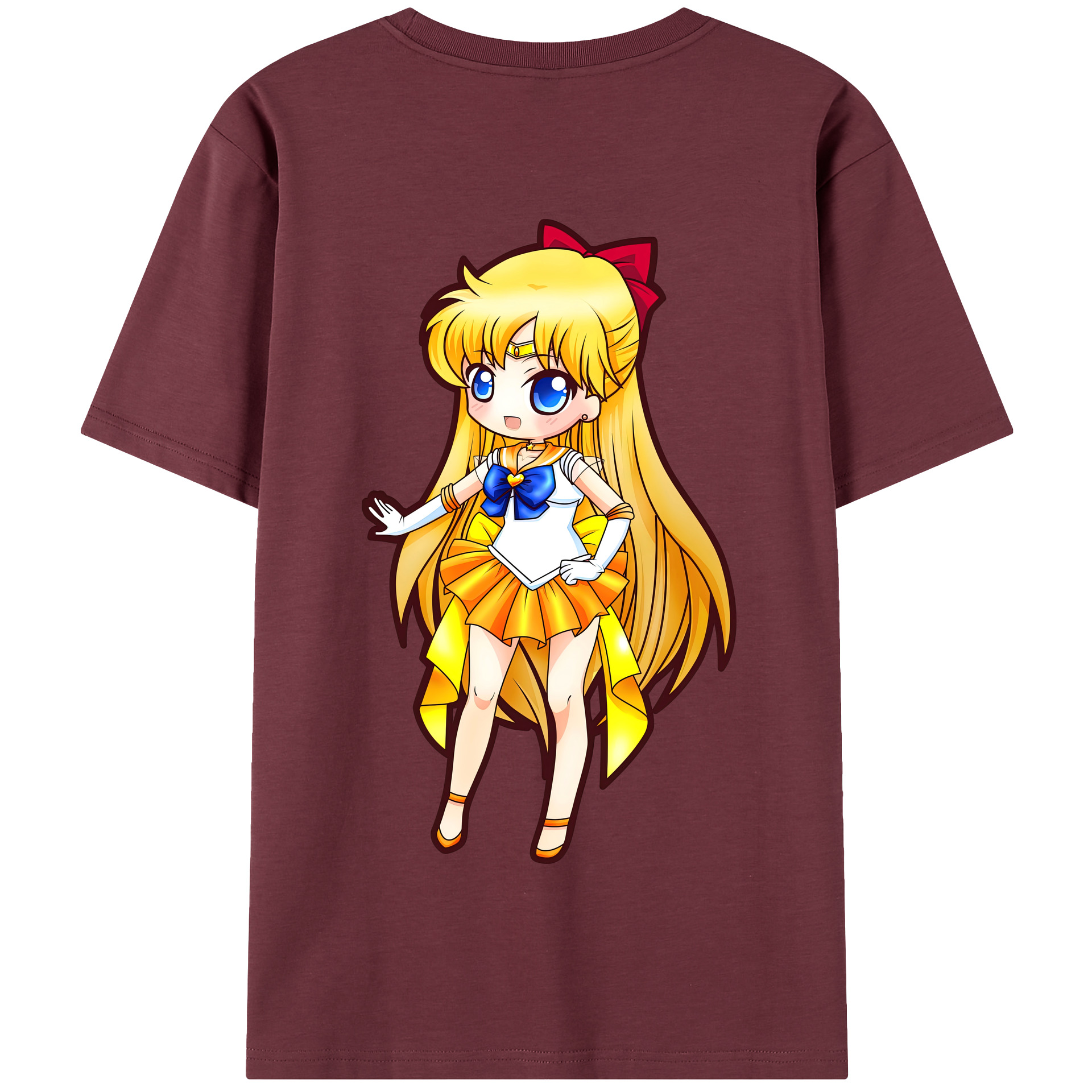 （画像用） 美少女戦士セーラームーン 愛野 美奈子 あいの みなこ Sailor Moon Aino Minako 綿100％半袖Tシャツ（背面プリント）